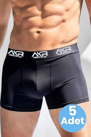 Uniquetrenders Erkek Likralı 5'li Boxer Siyah