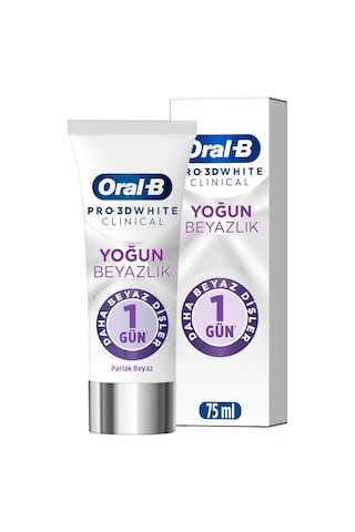 Oral-B Pro 3D White Clinical Yoğun Beyazlık Parlak Beyaz Diş Macunu 75 ML
