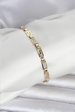Zarif Bilekler İçin Golden Metal Zirkonlu Modelkadın Bileklik Metalik