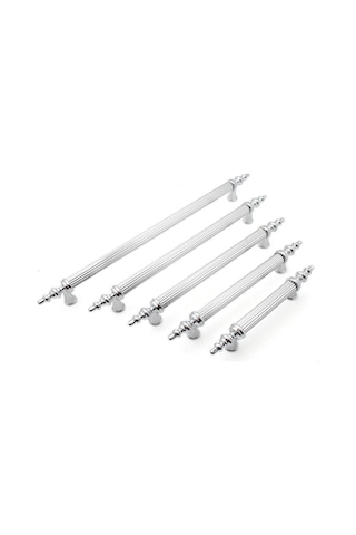 Tuana Rustik Alüminyum Metal Lüks Modern Mobilya Çekmece Mutfak Dolabı Kulpu Krom 128mm 5 Adet Krom
