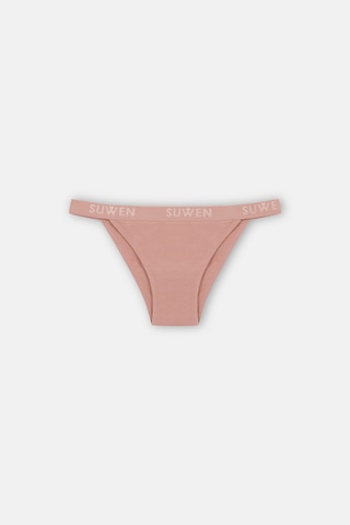 Suwen 3lü Pamuklu Lastikli Normal Bel Slip Külot St00456011343 Kahverengi - Ten - Pembe