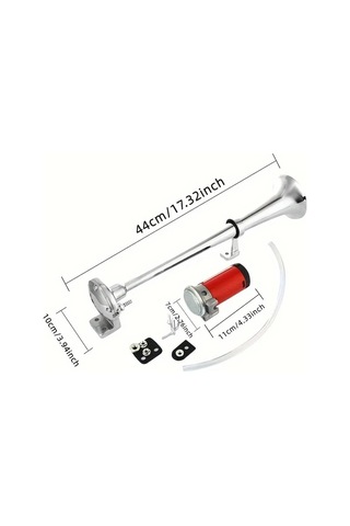 Xuweiwei Single Tube Long Trumpet Silvery Red Compressor Set 14 Parça Aksesuarlı