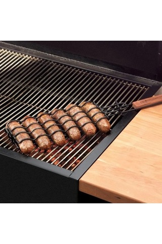 Novahub Paslanmaz Çelik Sosis Izgara Seti - Pratik Kamp Barbekü Aleti Siyah, Piknik İçin Mükemmel Hediye Siyah