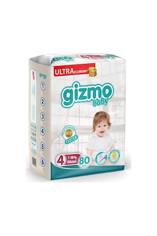 Gizmo Bebek Bezi Ultra Eco Paket 4 Numara Maxi 80 Adet 4 Numara