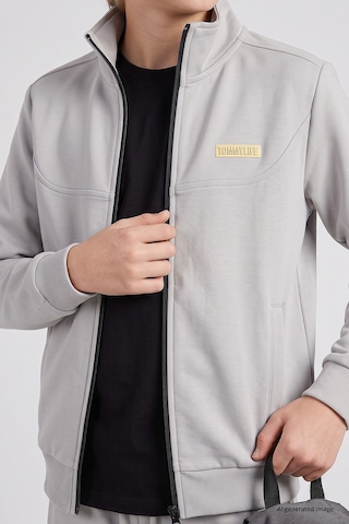 TOMMYLIFE Taş Standart Fit Basic Dik Yaka Jogger Erkek Çocuk Eşofman Takım - 11327 Taş Rengi