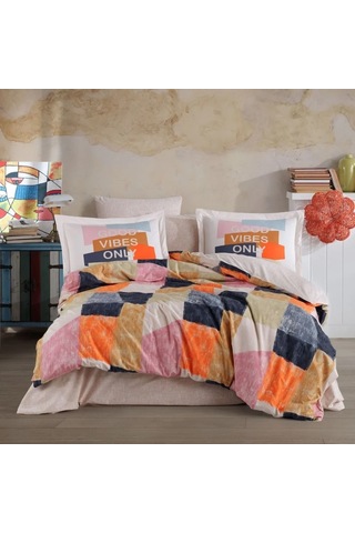 Çift Kişilik Poplin Nev Bermuda Oranj Çok Renkli