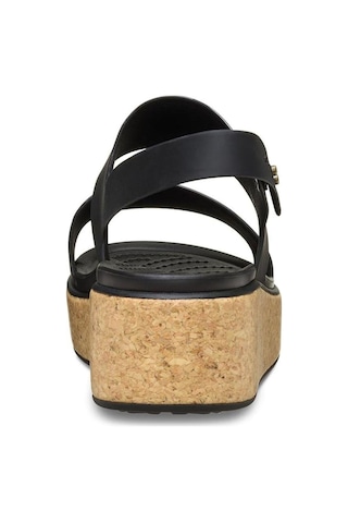 Brooklyn Cork Low Wedge Siyah Kadın Sandalet-9210 Black