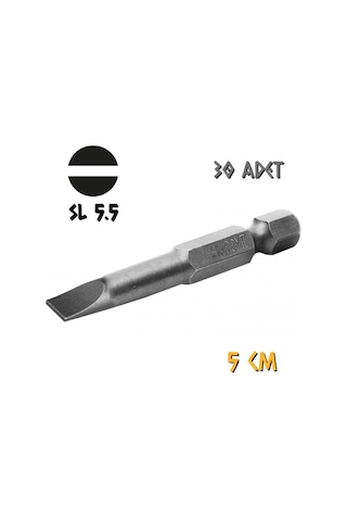 Kupa Tyson Vidalama Ucu Bits Uç - Sl5.5 Düz - 5 Cm. - 30 Adet