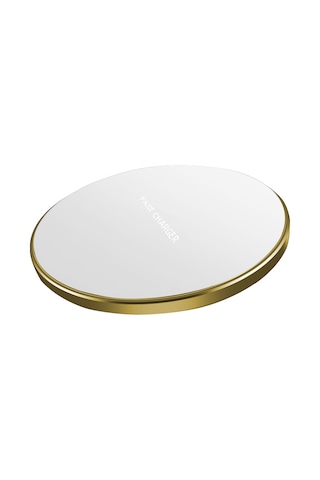 Yunboo Hızlı Şarjlı Altın Renkli Kablosuz Şarj Cihazı - Telefon Kılıfıyla Uyumlu