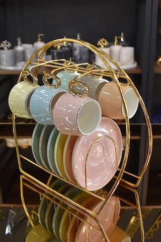 Magic Objects Fincan Askılığı Standı Gold Kahve Fincan Seti Standı Gold Altın