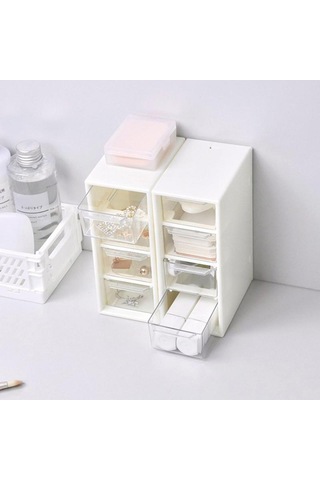 Masaüstü Kozmetik Saklama Kutusu 4 Çekmece Üniteleri Konteyner Kasa Küçük Organizatör Kutusu Diğer