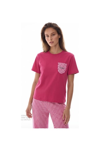 Penti Fuşya Cozy Heart Pamuklu Pantolon Pijama Takımı Carmıne