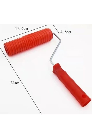 Novahub Ahşap Tahıl Boya Rulosu - Dıy Sanat Boyama Aracı - 5 Adet - Kırmızı - Duvar, Mobilya Dekorasyonu