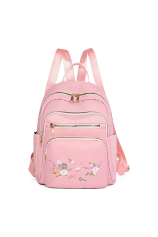 Lixiaqu01 Pink Moda Naylon Sırt Çantası Kadınlar Için Nakış Açık Pembe