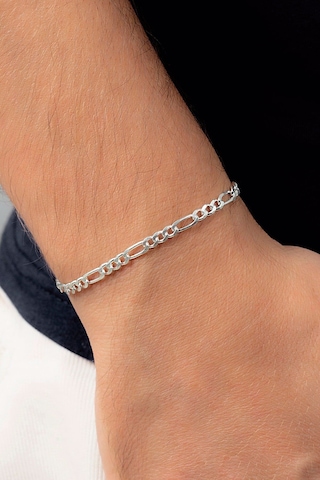 925 Ayar Gümüş 4 Mm Figaro Zincir Bileklik Dgn20949