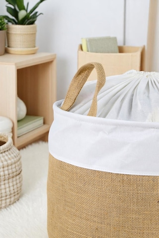 İronika Jüt Dolap İçi Organizer Oyuncak Kutusu Eşya Çamaşır Saklama Sepeti Düzenleyici Kutu 2li Set Kahverengi