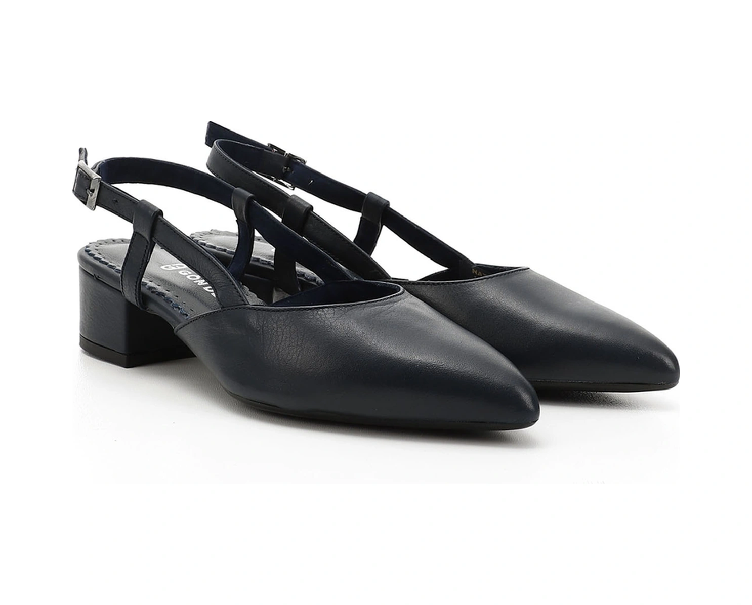 Gönderi R Kadın Lacivert Antik Kalın Topuklu Arkası Açık Hakiki Deri Ayakkabı Gyza13424257 Lacivert