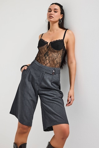 it's basic Kadın Antrasit S6 Baggy Fit Maxi Boy Bermuda Şort
