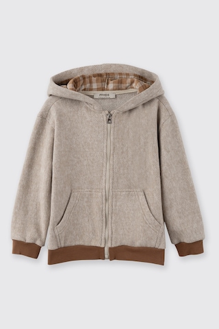 Panço Erkek Çocuk Fermuarlı Bej-melanj Sweatshirt Krem