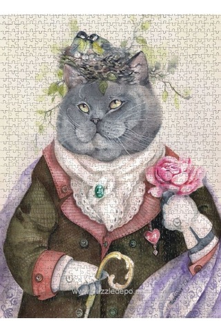 Nova Puzzle 1000 Parça Şair Ruhlu Sosyetik Kedi - Tatiana Plovets