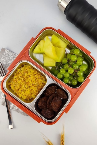 Digithome Bölmeli Çelik Hazneli Yemek Taşıma Ve Saklama Kabı İş Ofis Okul İçin 25 Cm Turuncu - Yk1392 C320.025