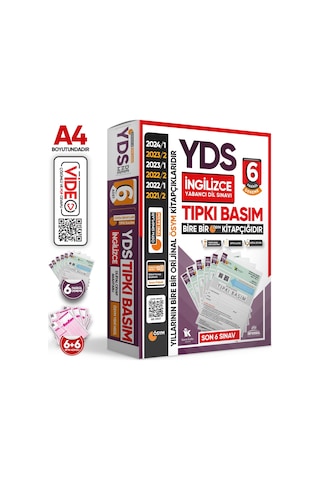 2025 YDS İngilizce ÖSYM Tıpkı Basım Çıkmış Soru 6lı Deneme Paketi Video/PDF Çözümlü Türkiye Geneli
