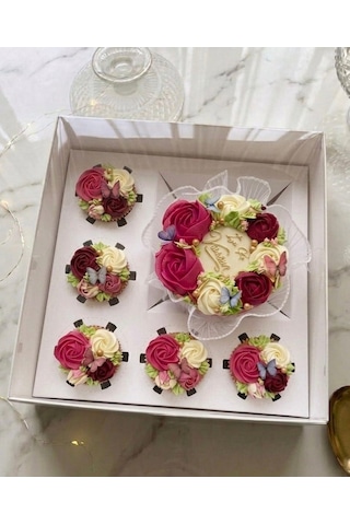 Full Asetat Kapaklı 5+1 Bento&cupcake Kutusu 25x25x10