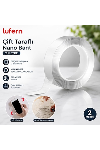 Dayanıklı Çift Taraflı İz Bırakmaz Şeffaf Çok Amaçlı Tamir Silikon Bant Güçlü Montaj 30mm X 2mt