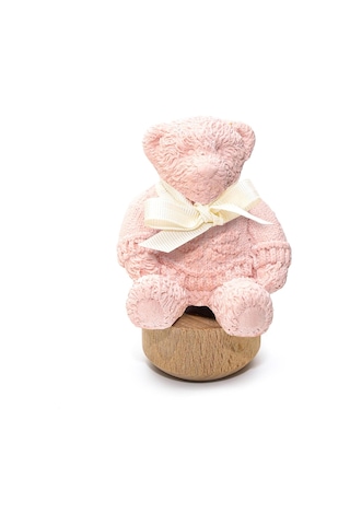Ahşap Kaideli New Baby Kokulu Pembe Ayıcık Seramik Koku Taşı Abundance Prosperity