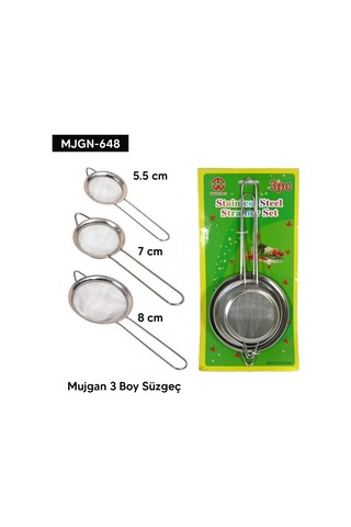 3 Boy Süzgeç Seti Açık Lacivert
