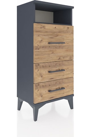 Arges Komodin Tek Raflı 3 Çekmeceli 44x30x96 Antrasit-çam Antrasit