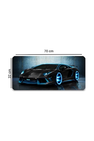 Sonictouch Tron Yarış Arabası Temalı Kaymaz Gaming Oyuncu Masaüstü Dikişsiz Siyah Klavye Mouse Pad 3