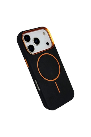 Joko - 256 - Apple iPhone Uyumlu 17 Pro Luno Deri Magsafe Kapak - Shopılke - - Siyah Sıyah