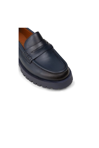 Deery Kadın Hakiki Deri Lacivert Loafer Ayakkabı - 02034zlcvc03