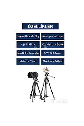 Profesyonel Outdoor Tripod 140cm Tüm Dslr Kameralarla Uyumlu Vide