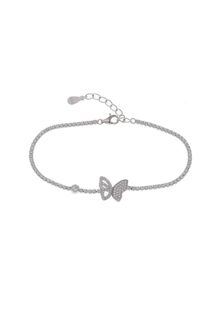 Kelebek Model 925 Ayar Gümüş İnce Suyolu Kadın Bileklik Gümüş