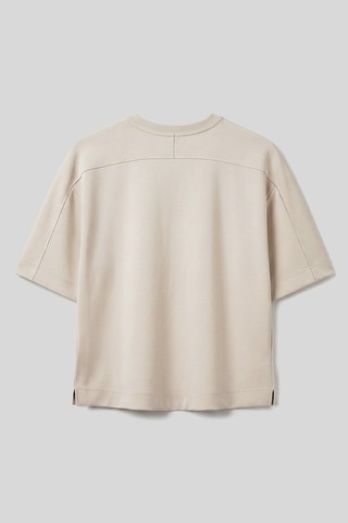 Tommy Life Bej O Yaka Oversize Kısa Kollu Kadın T-shirt - 97316