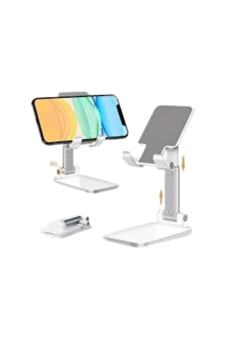 Ayarlanabilir Ergonomik Katlanabilir Masaüstü Telefon Tutucu Beyaz Çok Renkli