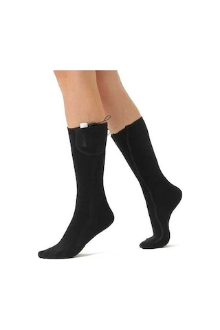 Willowhaven Çorap Kış Isıtma Elektrikli Isıtmalı Şarj Edilebilir Kadın Siyah Gri Siyah