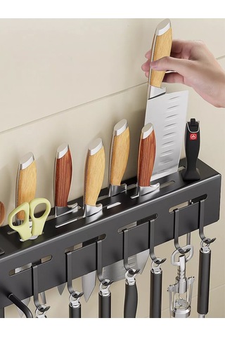 İkstudio 40 Cm Duvar Montajlı Mutfak Gereçleri Organizatörü 211623044 Siyah