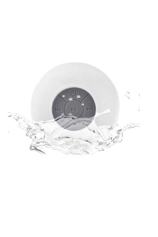 Su Geçirmez Mini Bluetooth Duş Hoparlörü Beyaz