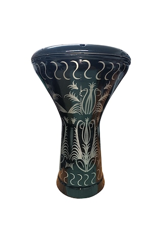 Siyah İşlemeli Çömlek Darbuka Masterwork Mısır Darbuka