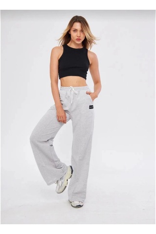Ramımse İki Iplik Bol Paça Eşofman Pantalon - Gri Gri
