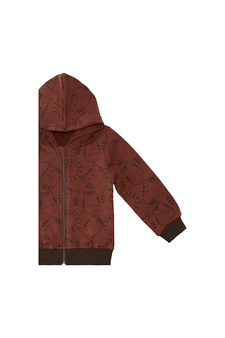 Denokids Hayvanlar Erkek Bebek Kahverengi Sweatshirt Çok Renkli