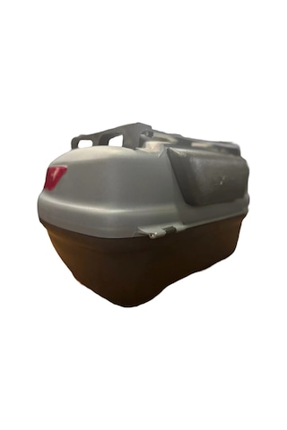 Motosiklet Arka Çanta 45 Litre Sırt Dayama Ve Üst Tabla Full Set Gri Gri