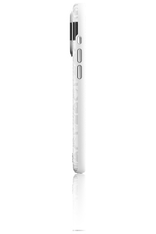 Apple Uyumlu iPhone 16 Pro Kılıf Magsafe Şarj Özellikli Suni Deri Desenli Pynana Print Serisi Kapak Beyaz
