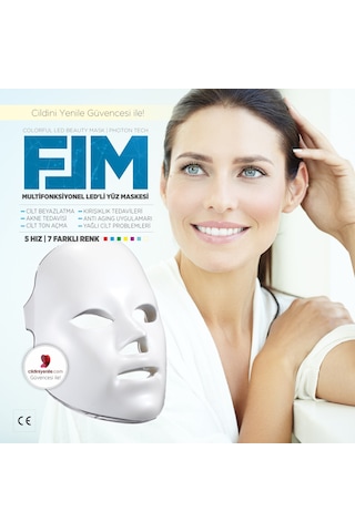 7 Işikli Mültifonksiyonel Led'Li Cilt Bakım Maskesi Led Maske