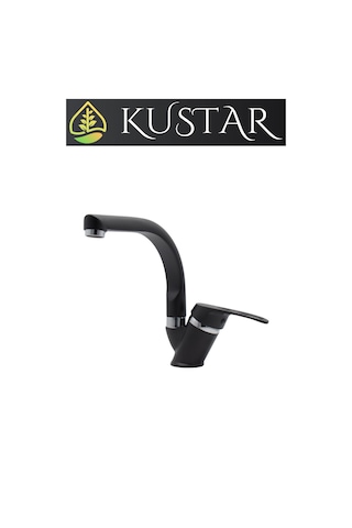 Kustar Tyal Kısa Mix Aç Kapa Banyo Lavabo Bataryası Siyah