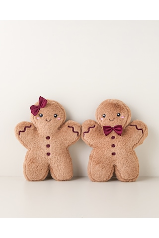 English Home Cookie Man Dekoratif Kırlent 30 Cm Kahverengi
