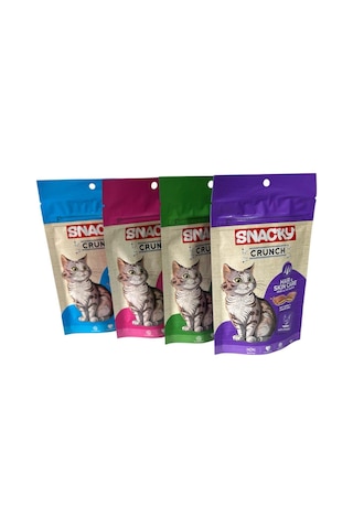 Crunch Eklem Sağlığı Deri Tüy Sağlığı Tüy Yumağı Kontrolü Kedi Ödül Mama 4 X 60 Gr